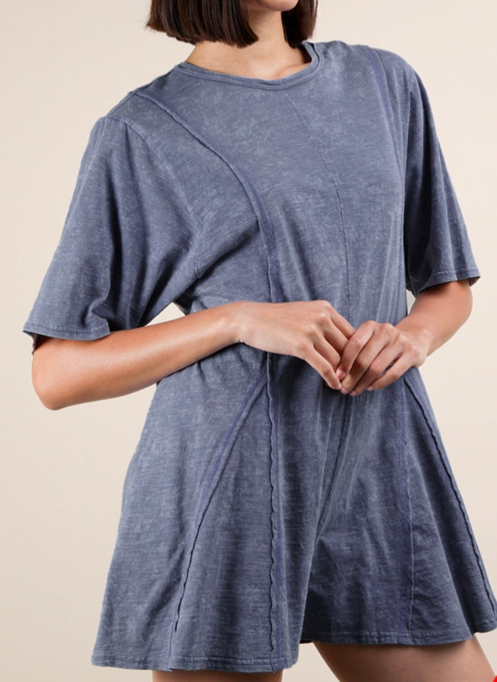 Brittany Romper Blue